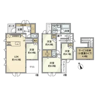 東京都調布市入間町3丁目【一戸建】の間取り