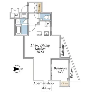 エクセルシオール中目黒【1階】の間取り