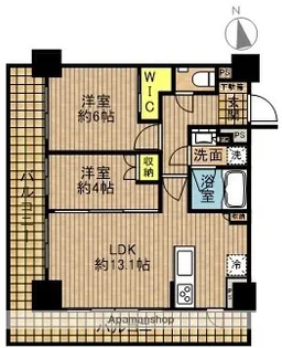 ピアース神楽坂テラス【2階】の間取り