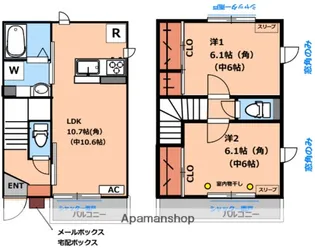 東京都杉並区今川1丁目【テラスハウス】の間取り