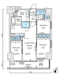ロイヤルパークス赤羽ノース【5階】の間取り