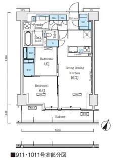 ロイヤルパークス赤羽ノース【9階】の間取り