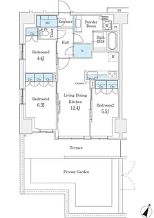ロイヤルパークス赤羽ノース【1階】の間取り