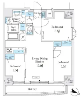 プライムブリス板橋本町【8階】の間取り