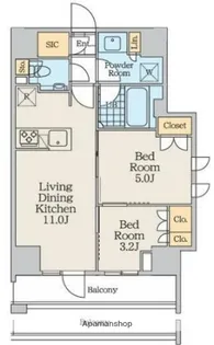東京都中野区弥生町5丁目【マンション】の間取り
