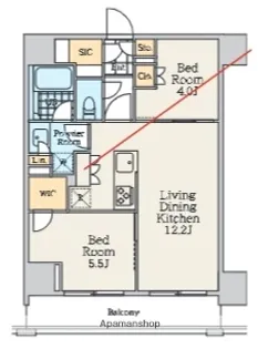 クレストコート中野富士見町【6階】の間取り