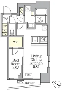 アジールコート三宿テラス【3階】の間取り