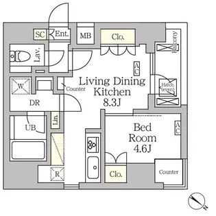 アジールコート松濤【2階】の間取り