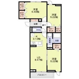 セレスティア西ヶ原【2階】の間取り