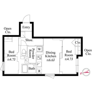 エクサム三軒茶屋Ⅳ【2階】の間取り