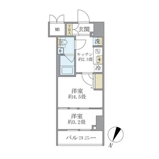 エレミ本蓮沼【2階】の間取り