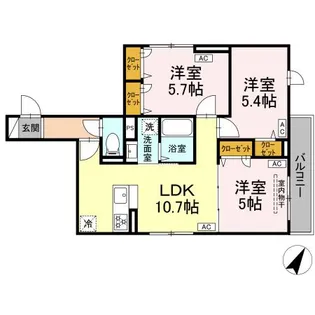 セレスティア白鷺II【3階】の間取り