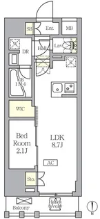 アジールコート王子【8階】の間取り