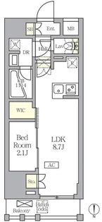 アジールコート王子【9階】の間取り