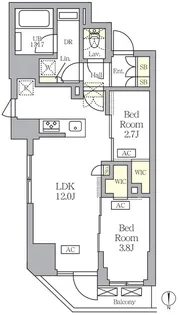 アジールコート王子【10階】の間取り