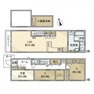 東京都杉並区松庵1丁目【一戸建】の間取り