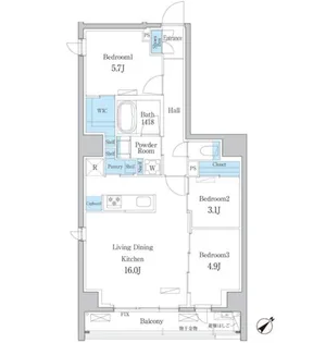 デュオフラッツ板橋大山【2階】の間取り
