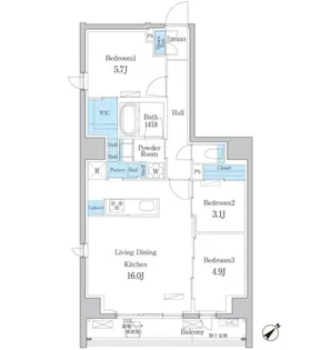 デュオフラッツ板橋大山【6階】の間取り