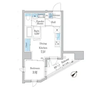 デュオフラッツ板橋大山【13階】の間取り