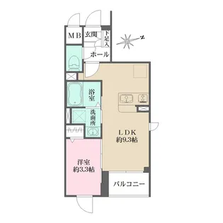 LA PERLA 桜新町【3階】の間取り