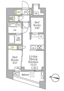 NOGATA RESIDENCE【7階】の間取り