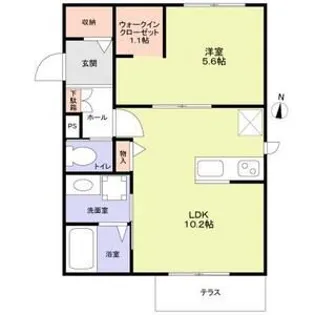 アンソレイユ明大前【1階】の間取り