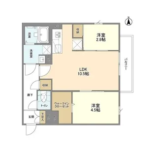 ウェルスクエア新中野Ⅱ【1階】の間取り