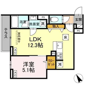 セレスティア桜上水【1階】の間取り
