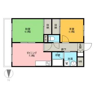 エレガンス三鷹【1階】の間取り
