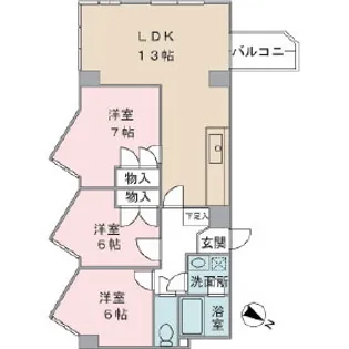 ザ・クレスト【4階】の間取り