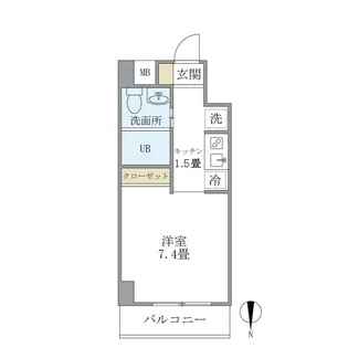 KDXレジデンス御徒町【7階】の間取り