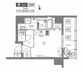 プラウドフラット隅田リバーサイド【3階】の間取り