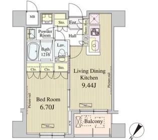 コートラクリア人形町【3階】の間取り