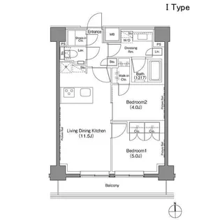 ザ・パークハビオ上野御徒町【9階】の間取り