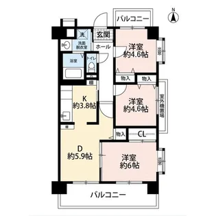 コーポレート船堀【8階】の間取り