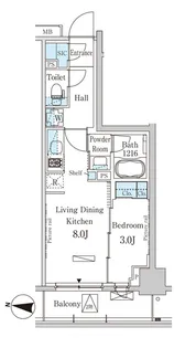 パークアクシス木場キャナル ウエスト【3階】の間取り