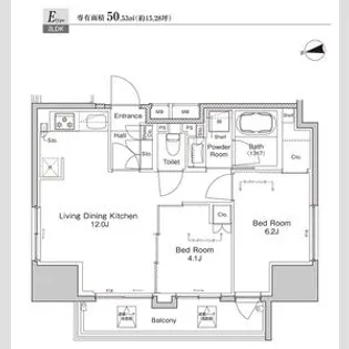 プラウドフラット浅草雷門【11階】の間取り