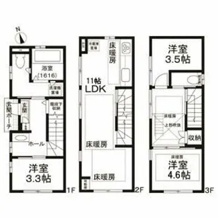 東京都江東区牡丹1丁目【一戸建】の間取り