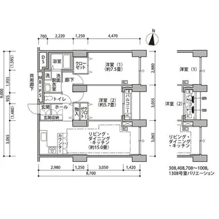 東雲キャナルコートCODAN14号棟【9階】の間取り