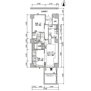 東雲キャナルコートCODAN21号棟【7階】の間取り