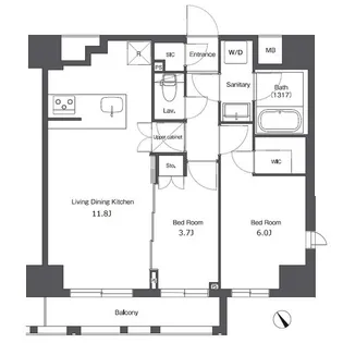 コンフォリア台東根岸【3階】の間取り