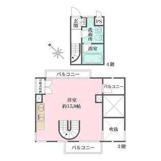 ザ・リバーハウス【4階】の間取り