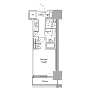 ザ・パークハビオ新御徒町【12階】の間取り