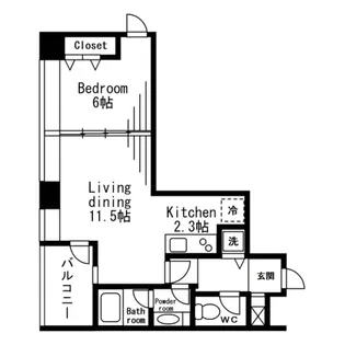レジディアタワー麻布十番【6階】の間取り