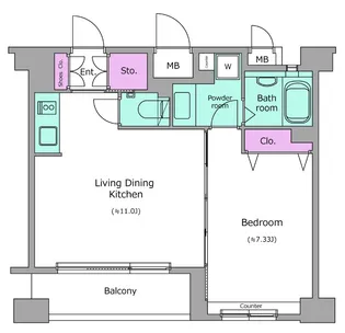 レジディア三越前【15階】の間取り