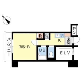 スカイコート日本橋浜町第3【706号室号室】の間取り