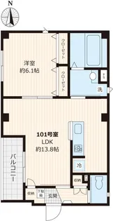 モンステラ【101号室号室】の間取り