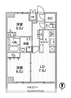 レオーネ南千住Ⅱ【11階】の間取り