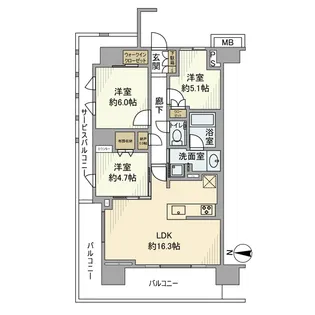 プラウド東陽町サウス【3階】の間取り