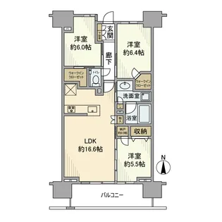 プラウドタワー清澄白河【6階】の間取り